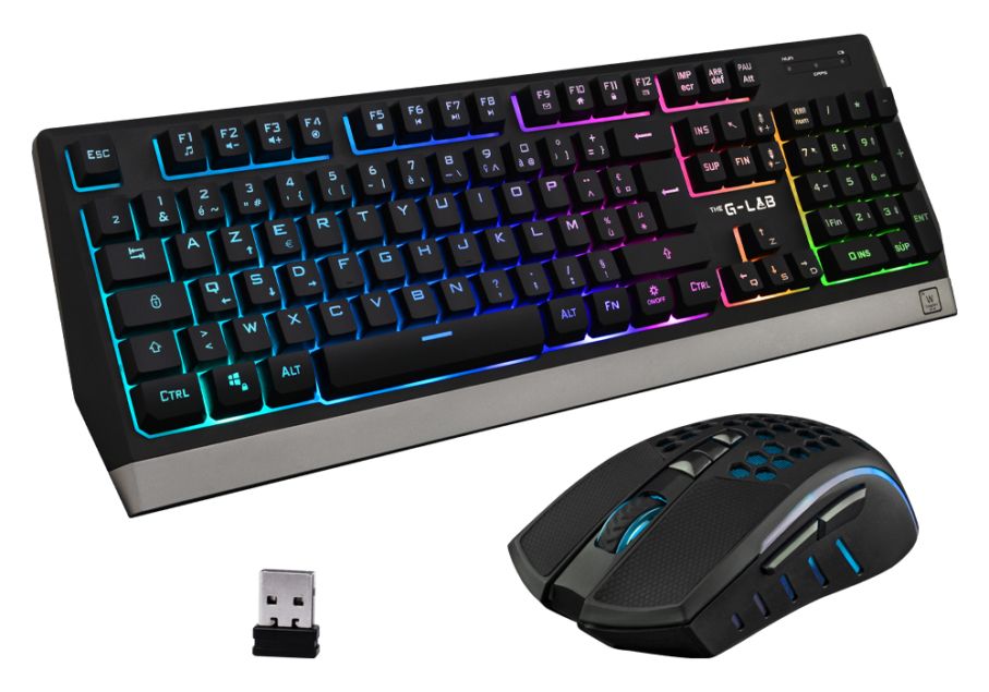 The G-Lab Combo Tungsten Draadloze Gaming Combo - FR AZERTY - Zwart