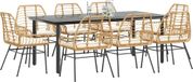 Prolenta Maison Exclusive Tuinset voor in de tuin, 9-delig, met kussens, bruin polyrotan, glazen tafelblad