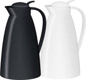 Sans marque 2x thermos/carafe isolante noir et blanc 1 litre