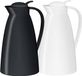 Sans marque 2x thermos/carafe isolante noir et blanc 1 litre