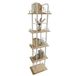 Relaxdays Étagère sur pied - blanc - naturel - bois - 38x143x24 cm - avec étagères