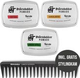Störtebekker® Premium Pomade Waterbasis Probeerset + Gratis Styling Kam