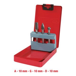 KS Tools TC stiftfrezenset in plaatstalen koffer, 3 stuks