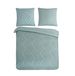 Muller Textiles Pure dekbedovertrek luxe zizag biezen/ borduursels - Lits jumeaux 240x200/220 cm - Groen - Microvezel