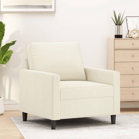 vidaXL Fauteuil Crème Velours