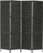 vidaXL Paravent à 4 panneaux 154x160 cm jacinthe d'eau noir