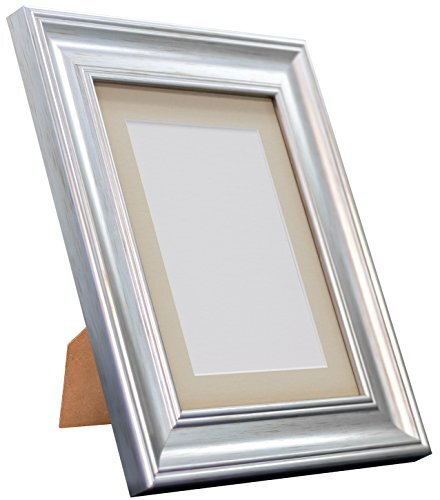 FRAMES BY POST Scandi Vintage fotolijst, gerecycled kunststof, zilver met lichtgrijze passe-partout, 61 x 50 cm, beeldformaat 50,8 x 40,6 cm