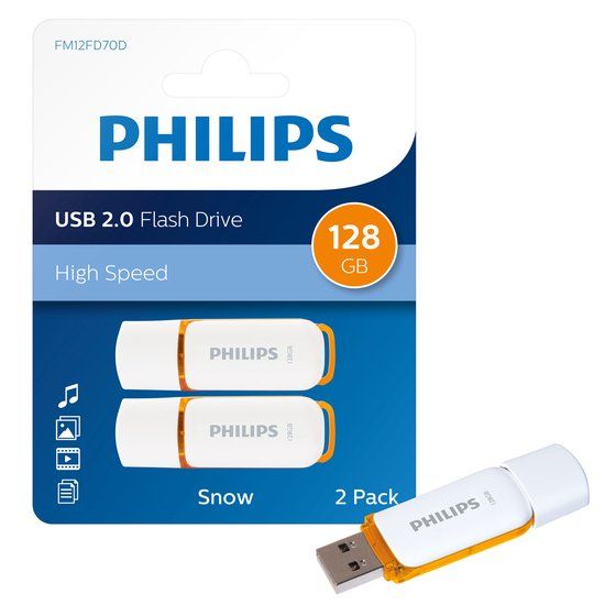 Philips 128 GB USB Stick Snow Edition Sunrise Orange - USB 2.0 - 4-Pack