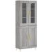 Buffet Haut Meuble De Rangement Sonoma Gris 69,5x34x180 cm Bois d'ingénierie
