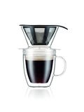 K11872-10SA Pour OVER Set individuele koffiefilter en dubbelwandige kunststof thermobeker, 35 cl