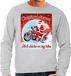 Bellatio Decorations Foute Kersttrui / sweater - Christmas dreams hot chicks on my bike - motorliefhebber / motorrijder / motor fan grijs voor heren - kerstkleding / kerst outfit L