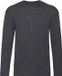 Fruit of the Loom Basic shirt lange mouwen/longsleeve donkergrijs voor heren - Herenkleding donker grijze shirts M (38/50)