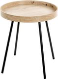 PRAKTIMEUBEL Bijzettafel Rond Eik Licht Decor Metaal Zwart 40x40x45 cm