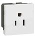 Legrand 077504 Euro-US Mosaic 2P T, 15A standaard stopcontact, 2 modules, wit
