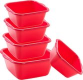 Plasticforte huishoud teilen set - 5 formaten - rood - kunststof - 6-10-15-20-25 liter inhoud