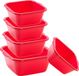 Plasticforte huishoud teilen set - 5 formaten - rood - kunststof - 6-10-15-20-25 liter inhoud