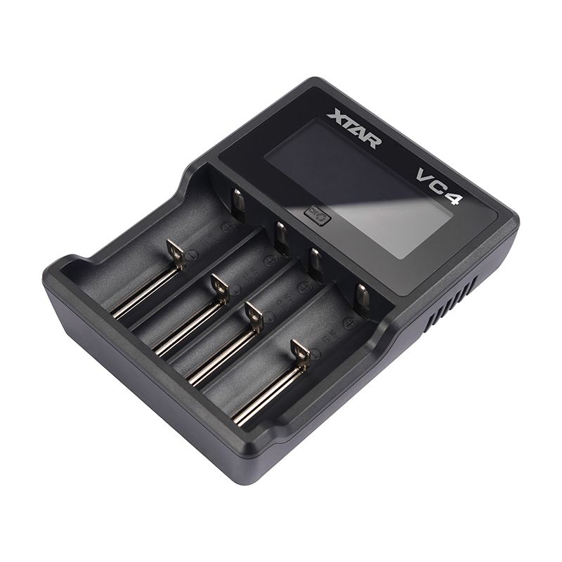 XTAR VC4 - USB Batterij Oplader voor AA, AAA, AAAA, C, D, Li-Ion & NiMH - Zwart