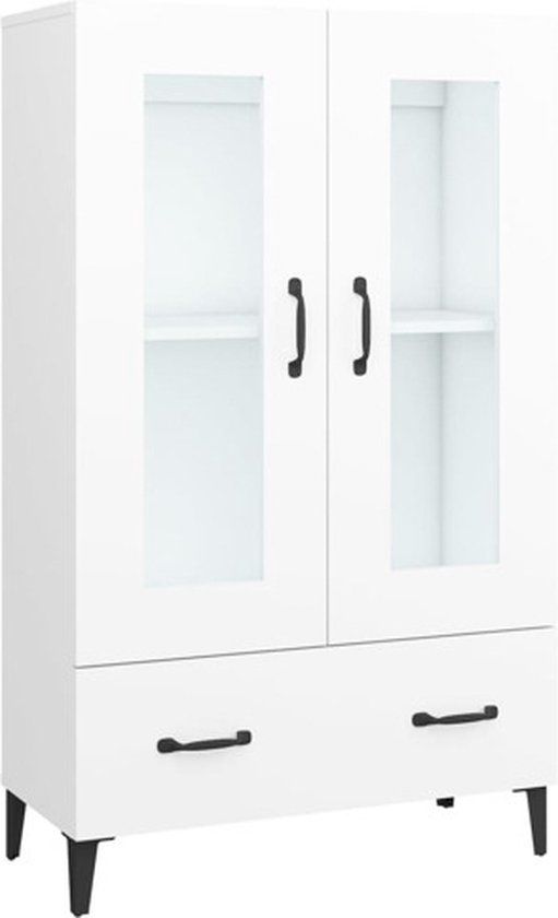 vidaXL Hoge kast 70x31x115 cm bewerkt hout wit
