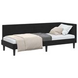 vidaXL Hoek Bed Frame Zwart 80 x 200 cm Fluweel