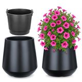 KADAX Bloempot met binnenpot, plastic sierpot vorstbestendig voor bloemen en planten, staand antraciet 42x44cm