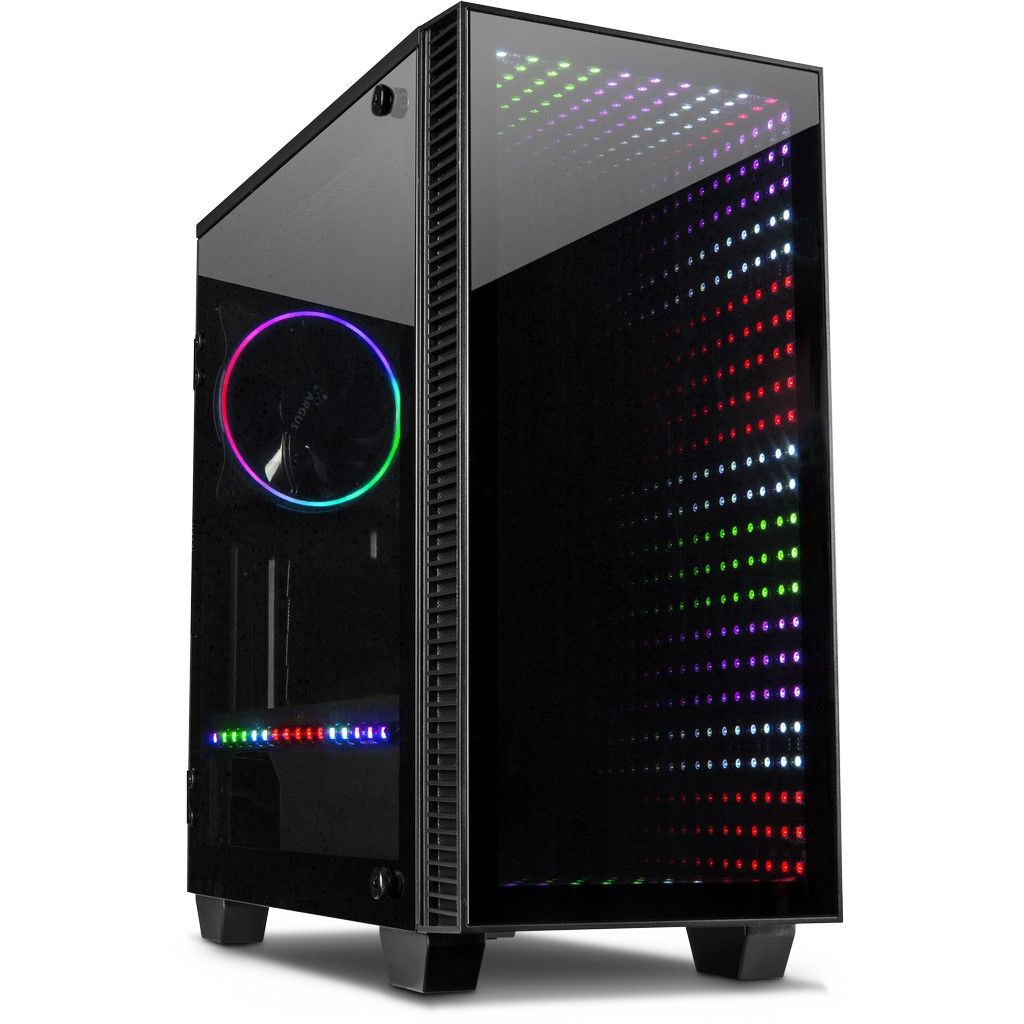 Inter-Tech X-608 Infinity Micro Tower - PC Case - Gaming - Tempered Glass - RGB