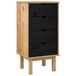 vidaXL Ladekast OTTA Zwart 45 x 39 x 90 cm Massief grenenhout