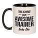 Bellatio Decorations Cadeau Awesome trainer - Geweldige trainer beker - koffie mok - zwart met wit - 300 ml - keramiek