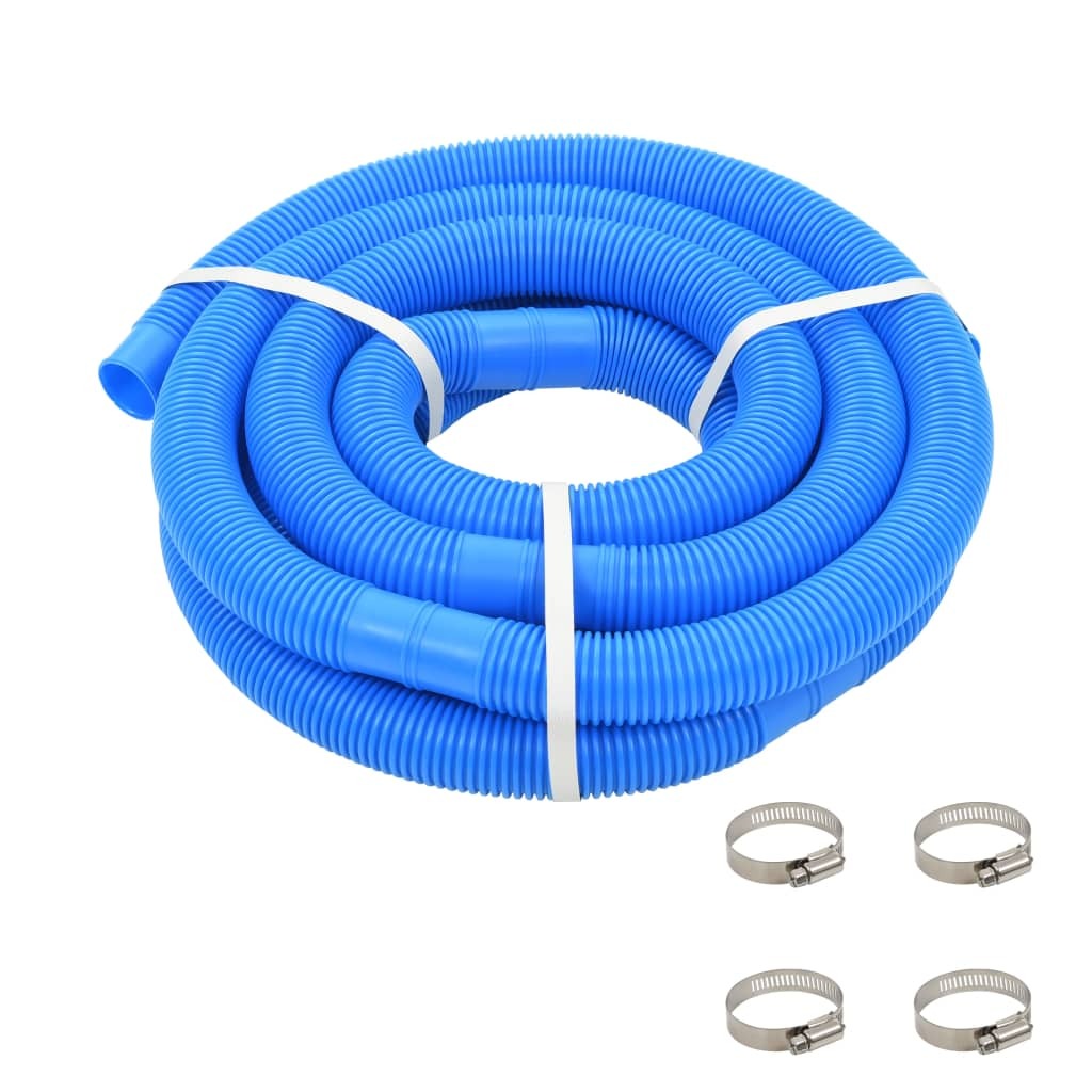 vidaXL Zwembadslang met klemmen 38 mm 6 m blauw