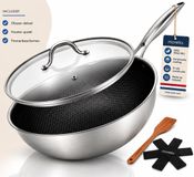Morelia Wokpan Inductie met Deksel (30cm Zwart)