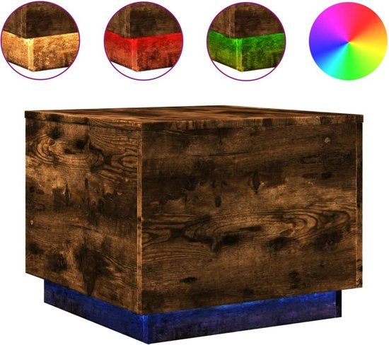 vidaXL Salontafel met metalen poten 50x50x40 cm gerookt eikenkleurig