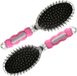 Hairmaster Brosse à cheveux - 2x - argent avec manche rose - 23 x 6 cm - plastique - hommes/femmes/enfants