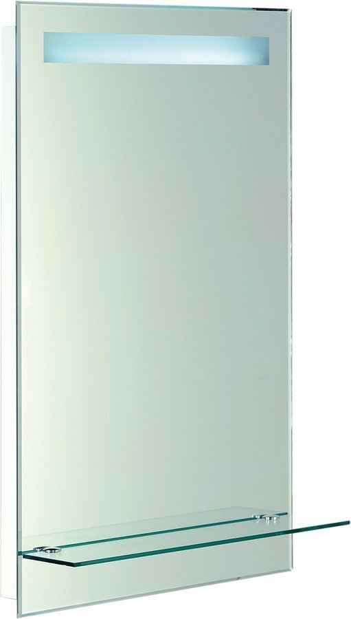 Aqualine LED-Spiegel 50x80cm, glazen planchet, knopschakelaar