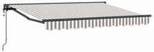 vidaXL Parasol extensible, gris clair et blanc, 4 x 3 mètre