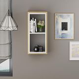 Hanah Home Moderne wandplank, saffier eiken & wit, 35 x 72 x 19,6 cm, 100% melamine gecoat deeltjesbord, 18 mm dik, stijlvolle opbergoplossing voor elke kamer