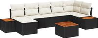 vidaXL - Banc de jardin - Set - 8 - pièces - Noir - Poly - rotin