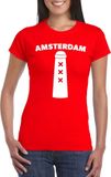 Bellatio Decorations Amsterdam shirt met Amsterdammertje rood dames XS