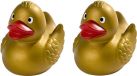 City Duck Badeendjes - Set van 3x stuks - goudkleurig - 8 cm
