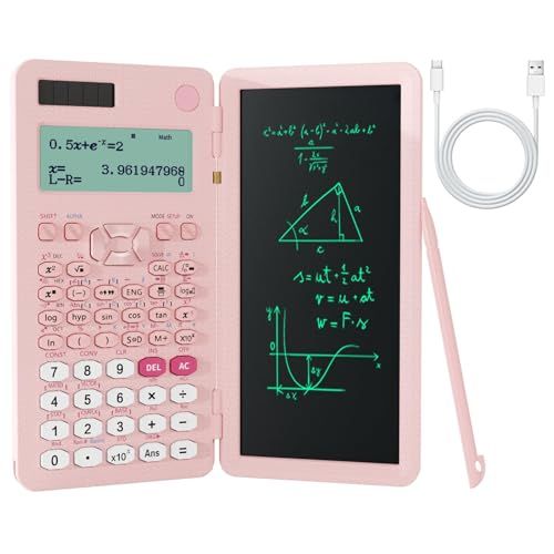 NEWYES Oplaadbare wetenschappelijke rekenmachines 991ES MAX, 417 functies, schrijfblok, opvouwbare harde koffer, 4-regels geschreven display geavanceerde rekenmachines voor studenten school