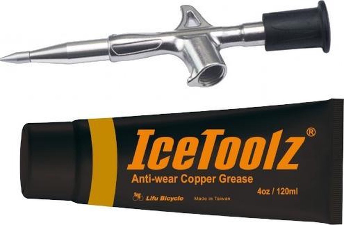 Icetoolz kopervet in tube + vetspuit 120 ml aluminium zilver/rood