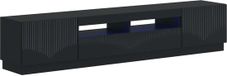vidaXL meuble TV LED HOORN 3 pcs Noir Bois composite