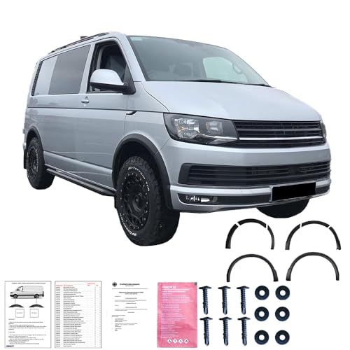 Oneway Set spatbordverbreders (Trims) compatibel met Volkswagen Transporter T6 2015-2019 (Korte wielbasis) - Matzwart