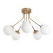 Opviq Elegant gouden kroonluchter, metalen behuizing, 62 cm diameter, 40 cm hoogte, 5 x E14-fitting