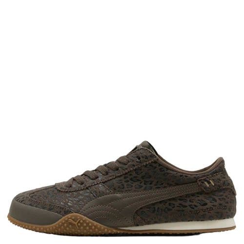 Puma Bella suède sneakers met panterprint - donkerbruin