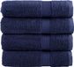 vidaXL Serviettes de bain SOLUND 4 pièces 600 g/m² 100x150 cm bleu marine