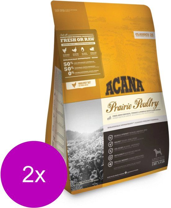 Acana Classics Prairie Poultry Kip&Kalkoen - Hondenvoer - 2 x 2 kg
