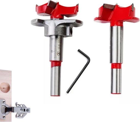 35mm Forstner Boor voor Softclose Scharnieren - Diepte Instelbaar - Houtbewerking