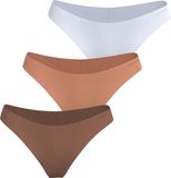 Björn Borg dames Invisible Briefs - slip middelhoge taille (3-pack) - wit - roze - bruin