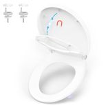 YEAUPE PRO WC-bril O-vorm met Kinderzitje, Toiletdeksel van PP met Softclose en Snelsluiting, Toilet sea met Inclusief Installatiesjabloon, Toiletbril met Eenvoudig te Monteren, Wit,44,6 × 37,2 cm