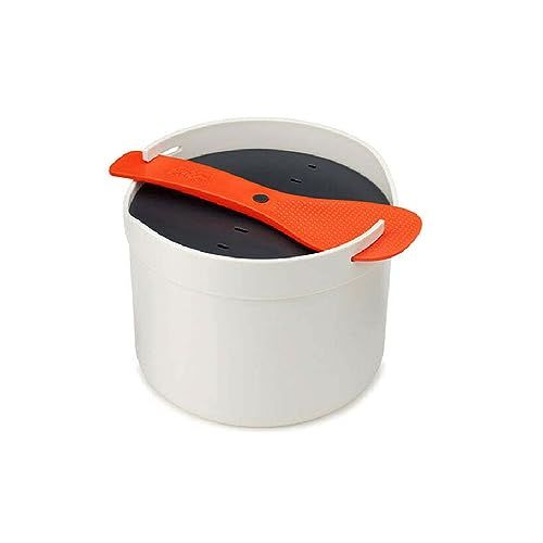 Joseph Joseph M-Cuisine Magnetron Rijst- en Graankoker Stomer, Vaatwasmachinebestendig - Steen/Oranje, 2 Liter