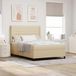 Maison Exclusive - Lit boxspring avec coussins et tête de lit, couleur crème, 200 x 140 cm, tissu